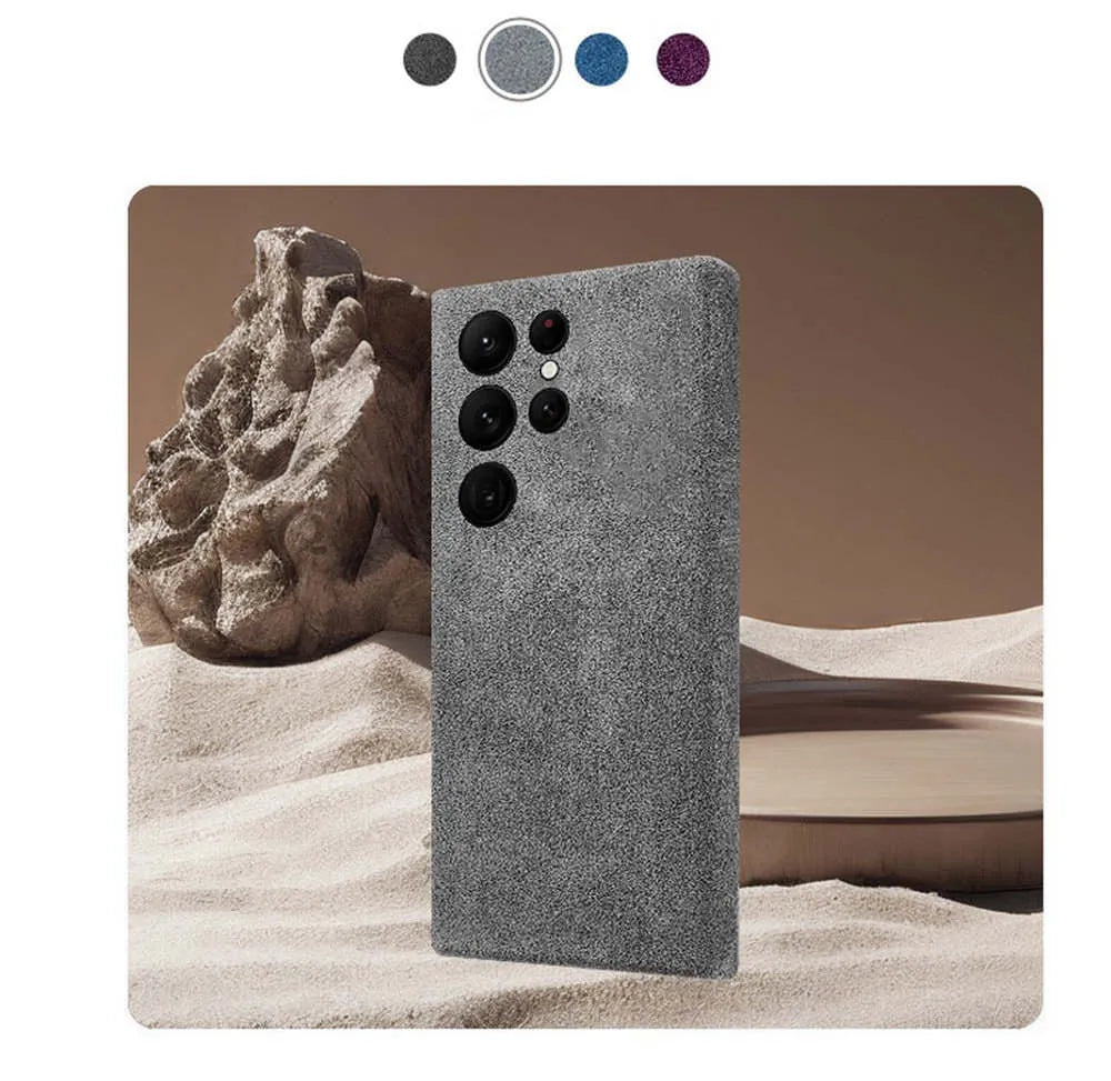 Genuine Alcantara Leather Magsafe Slim Case for Samsung Galaxy S24 S25 Ultra Matte Back Cover