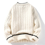 Autumn Winter Men's Warm Knit Pullovers Fashion O-Neck Patchwork Casual Knitted Sweater Men Youthful Vitality Sweaters