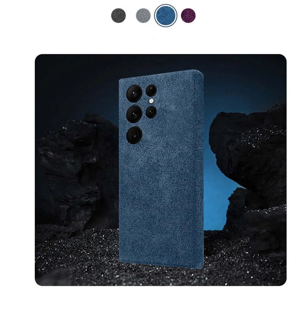 Genuine Alcantara Leather Magsafe Slim Case for Samsung Galaxy S24 S25 Ultra Matte Back Cover