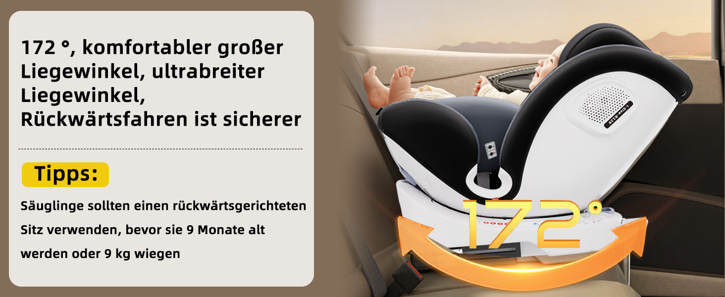 AP03 KL005 Child Seat Baby Car Seat 360° Rotatable ISOFIX ECE,0-12 years /9-36 kg/5-point belt/40-150cm