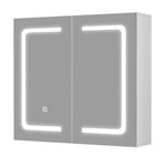 Smart illuminated bathroom mirror cabinet double door illuminated storage s mirror cabinet wall mounted BA