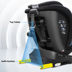 Reecle 360 Child Baby Car Seat with ISOFIX, 40-150cm (Group 0+ 1/2/3, 0-36 kg), Approx. 0-12 Years