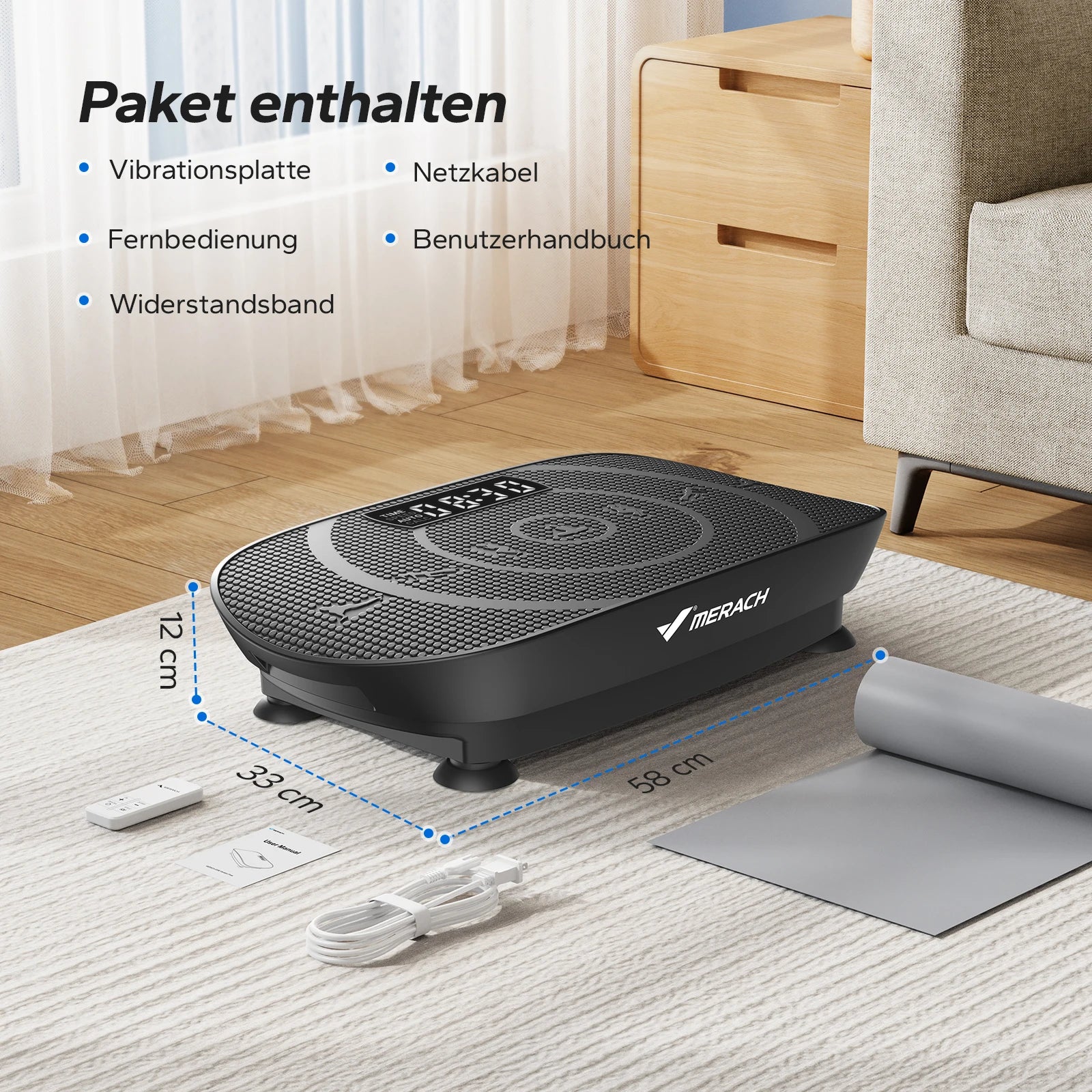 MERACH Vibration Plate Device Powered Vibration Platform for Full Body Training Fat Burning&Muscle Building Weight Loss&Shaping