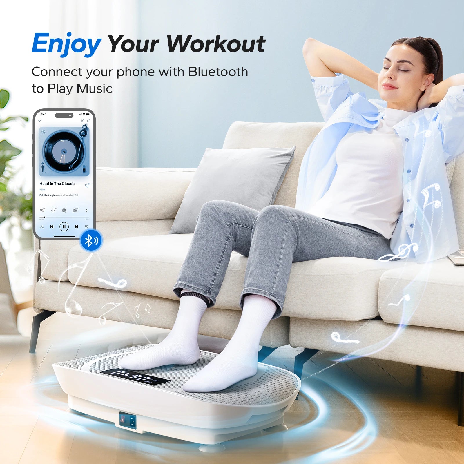 MERACH Vibration Plate Device Powered Vibration Platform for Full Body Training Fat Burning&Muscle Building Weight Loss&Shaping