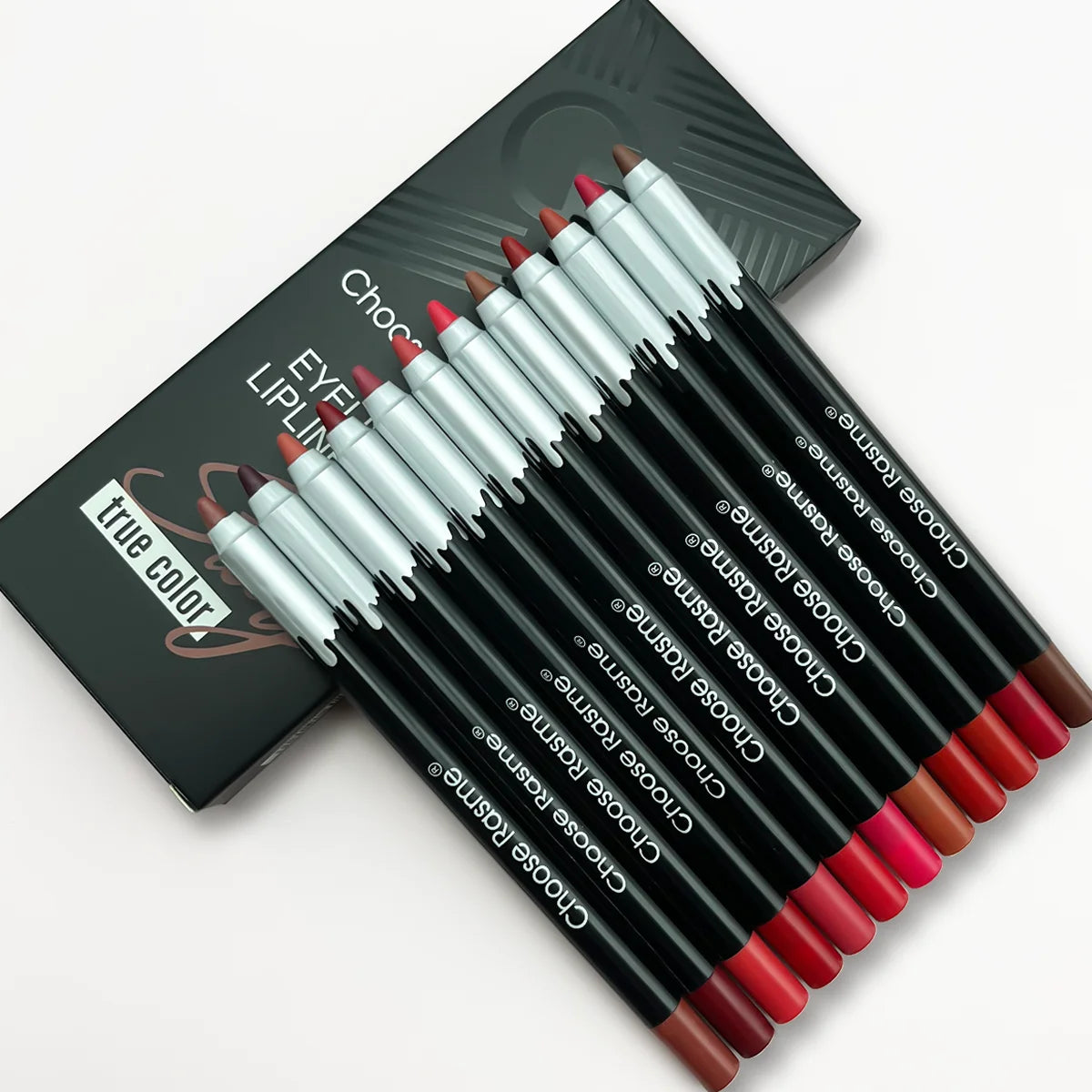 12 color matte lip liner set, lipstick pen in 12 colors, gift set, durable lip makeup
