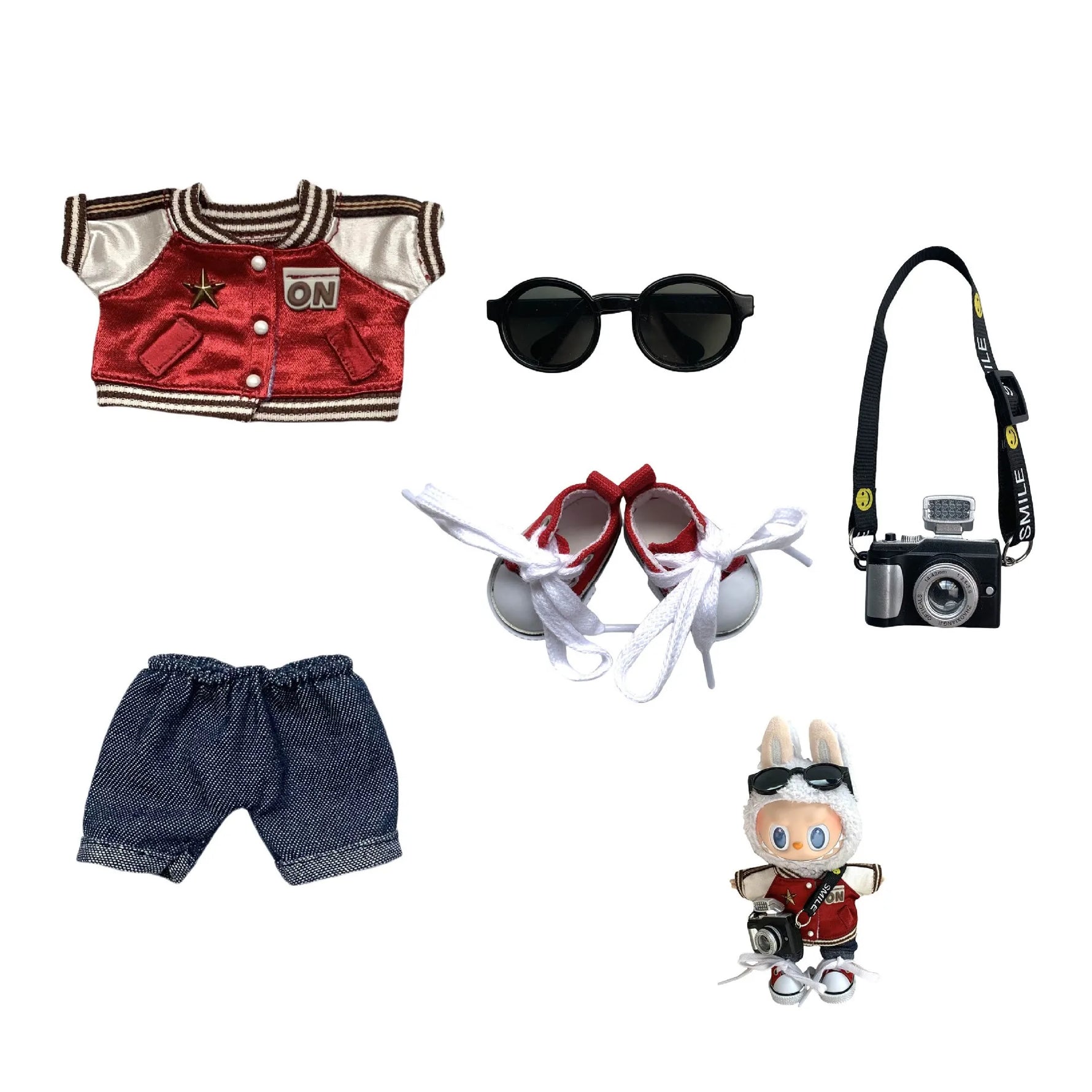 Mini Plush Doll'S Clothes Outfit Accessories For Korea Kpop Exo Labubu V1 V2 Idol Dolls Goose Dinosaur Macaron Clothing Gift