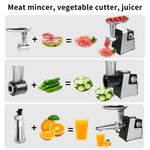 400W Electric Meat Grinder Multifunctional Mincer Sausage Stuffer Vegetable Cutter Juicer with 3 Cutting Plates Kitchen Tool