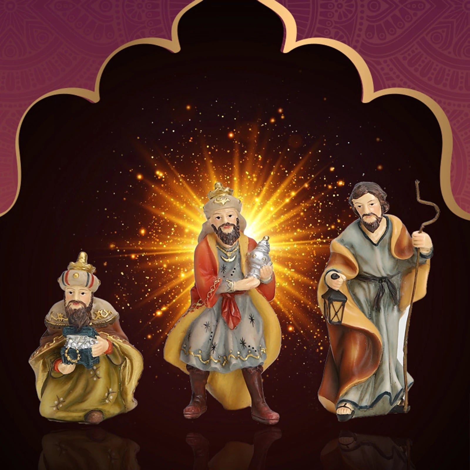 11pcs Christmas Christ Birth of Jesus Ornament Nativity Set Manger Scene Figurines 4