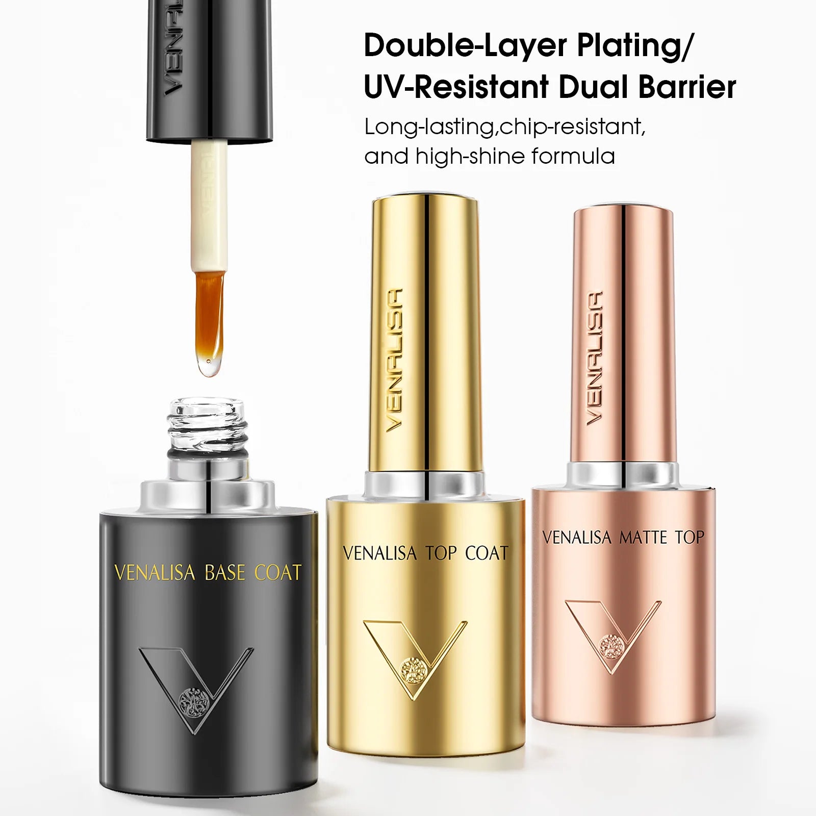 VENALISA 10ml Nail Gel Polish 90Colors HEMA/TPO Free UV LED Soak Off Long Lasting High Gloss Base TopCoat for Salon DIY Manicure