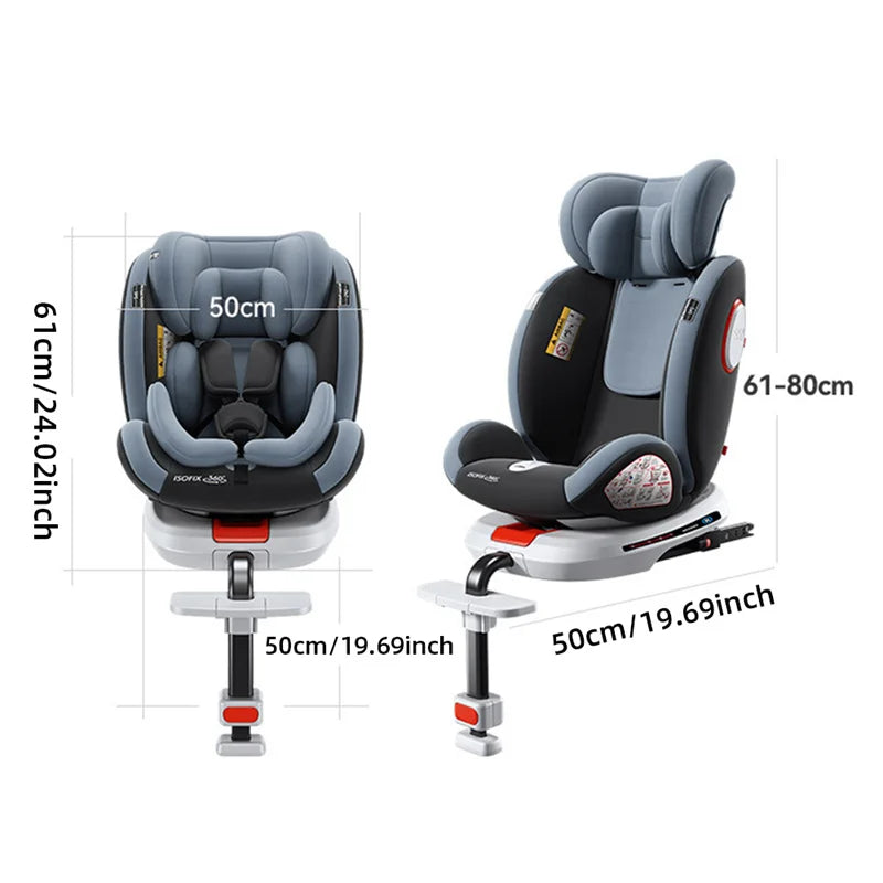 Child Seat 360-degree rotating car seat Simple portable seat removable and adjustable infant car seat for children 1-12 years ol