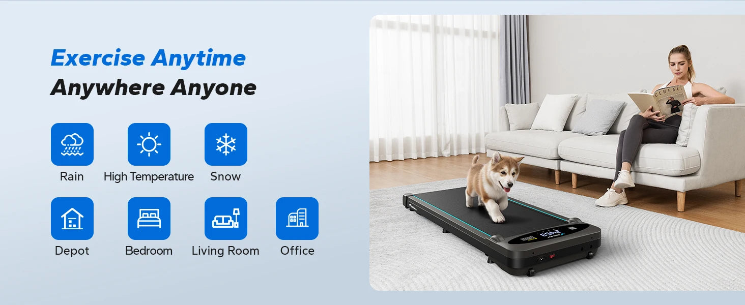 MERACH Walking Pad Treadmill Under Desk 3in1 Home Gym Capacity 2.75HP Portable Magnetic Remote Control LED Display Non-Assembly