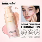 Color Changing Foundation 4 in 1 Moisturizing SPF 30+ Hydrating Color Longwearing Waterproof Travel Coverage Makeup Base
