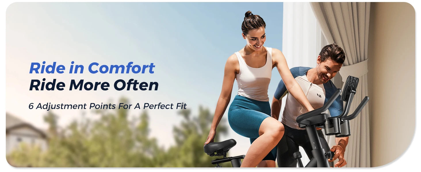 MERACH Exercise Bike Brake Pad Stationary Bike Low Noise Indoor Cycling Bike 270lbs Weight Capacity Tablet Mount Fitness Courses