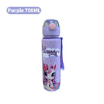 700ml Cute & Durable Cartoon Space Cup with Hand-held Ring BPA-Free High Temperature Resistant Portable Outdoor Water Bottle
