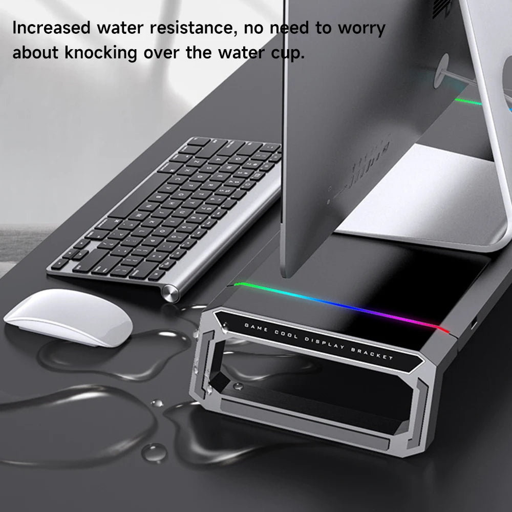 Foldable PC Monitor Stand with Keyboard Storage Space, USB 3.0 Fast Charging, Ergonomic Design
