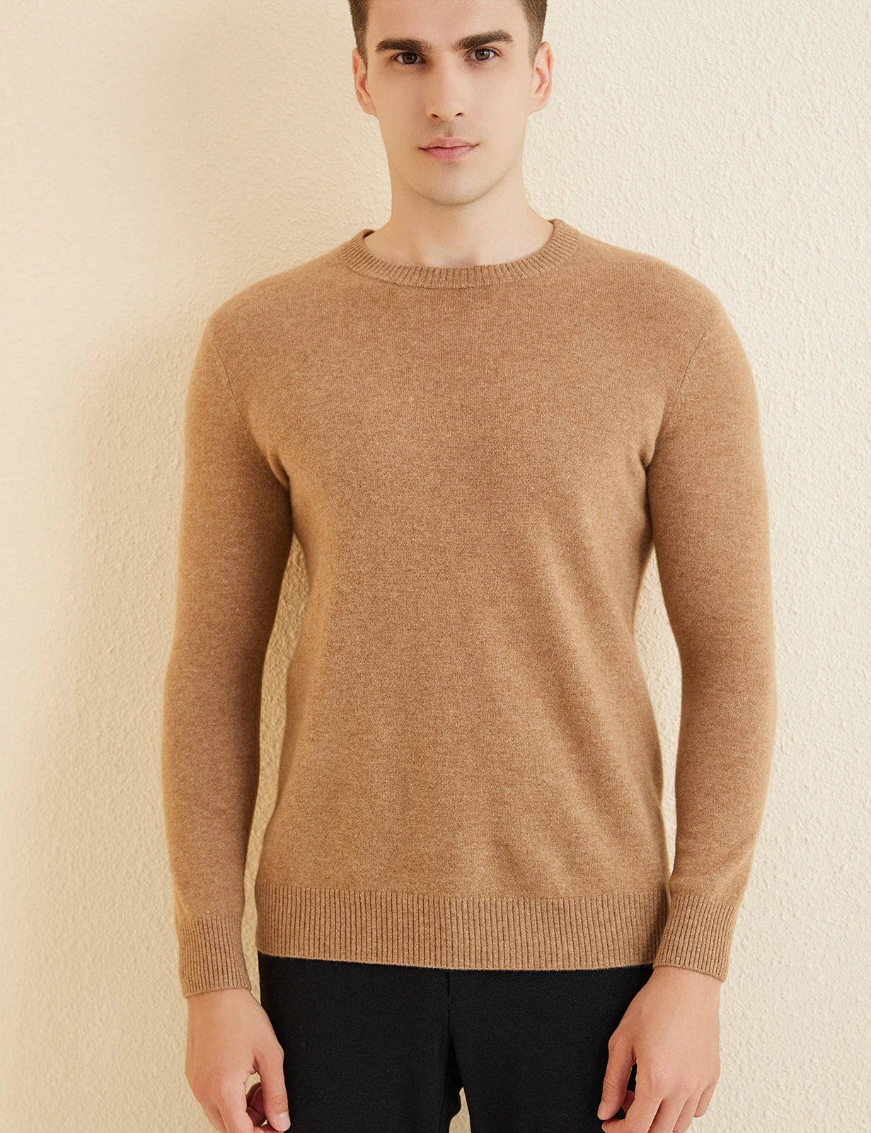 Sweater for Men 100% Merino Wool Knit Sweaters New Fall Winter Warm Long Sleeve Pullover Male Soft Jumper Korean Luxury Clothing