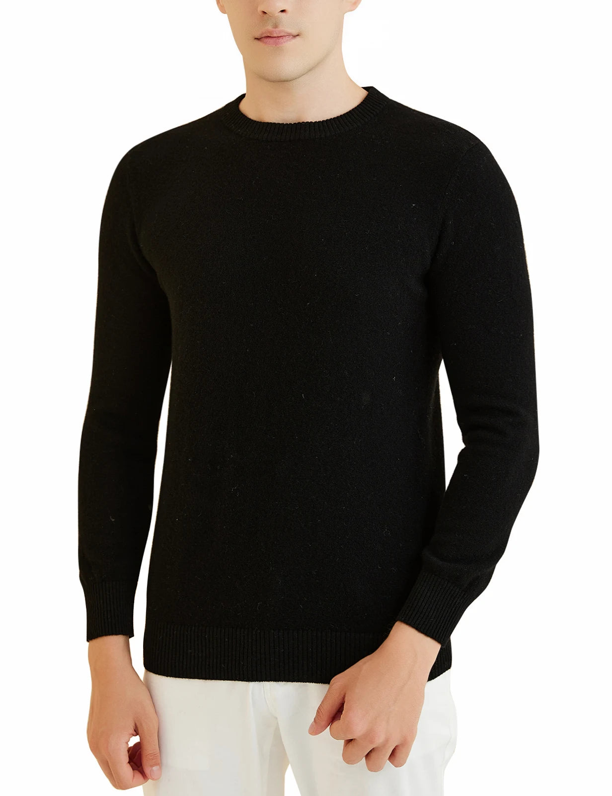 Sweater for Men 100% Merino Wool Knit Sweaters New Fall Winter Warm Long Sleeve Pullover Male Soft Jumper Korean Luxury Clothing