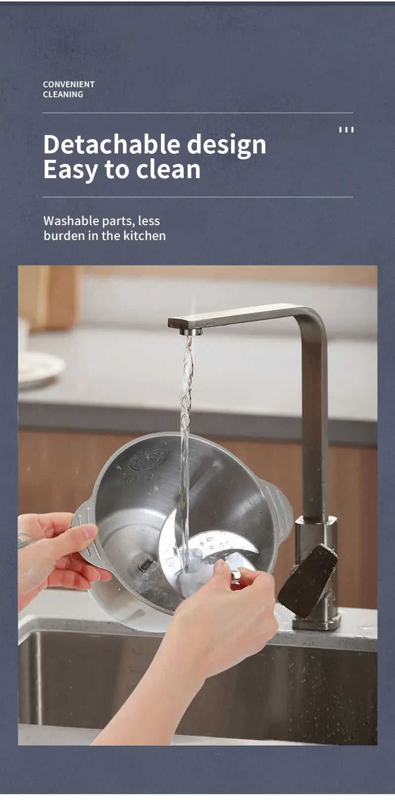 Electric Meat Grinders 2L Food Crusher Stainless Steel Multifunctional Vegetable Slicer Processor Chopper Kitchen Blenders