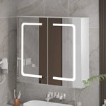 Smart illuminated bathroom mirror cabinet double door illuminated storage s mirror cabinet wall mounted BA