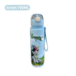 700ml Cute & Durable Cartoon Space Cup with Hand-held Ring BPA-Free High Temperature Resistant Portable Outdoor Water Bottle
