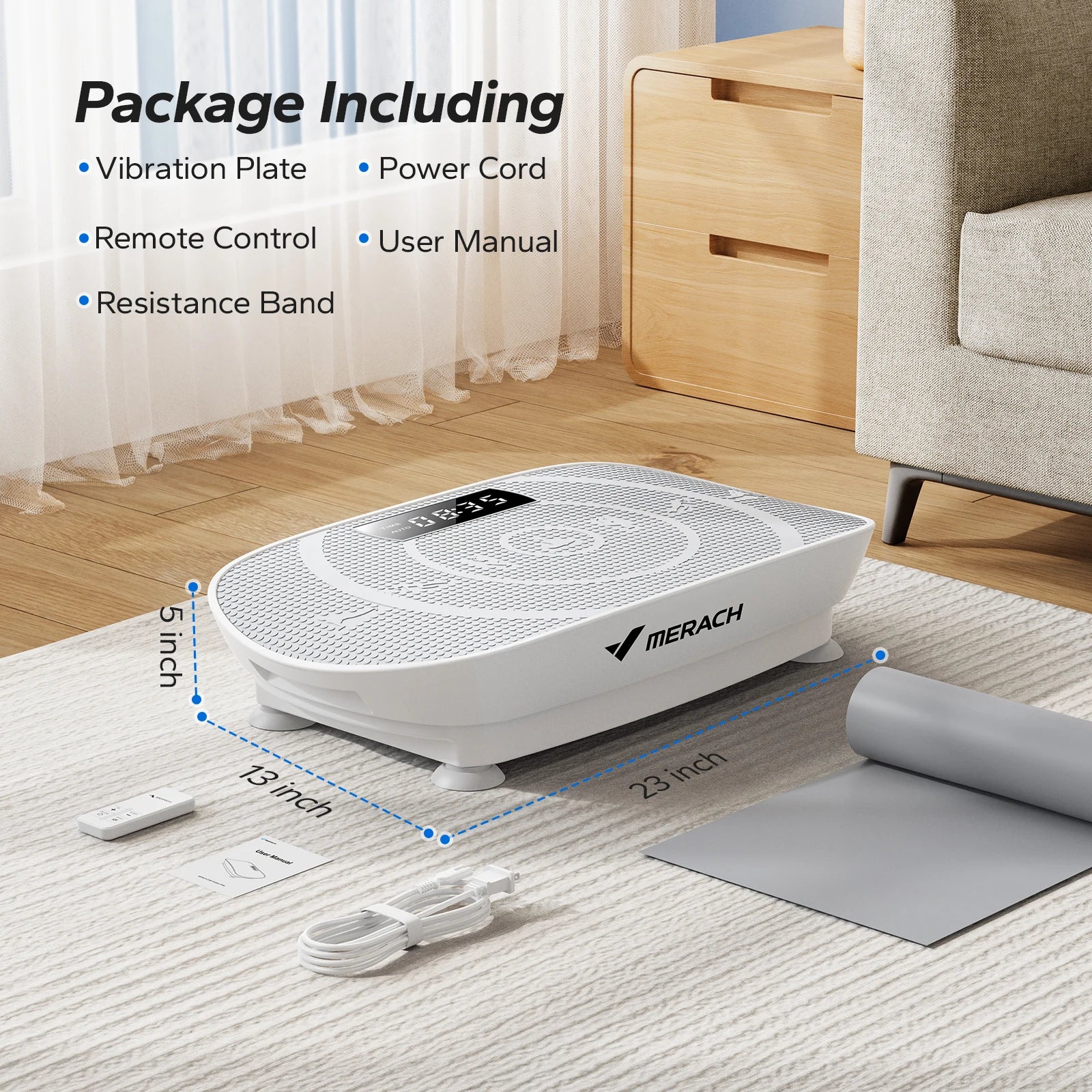 MERACH Vibration Plate Device Powered Vibration Platform for Full Body Training Fat Burning&Muscle Building Weight Loss&Shaping