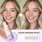 Color Changing Foundation 4 in 1 Moisturizing SPF 30+ Hydrating Color Longwearing Waterproof Travel Coverage Makeup Base