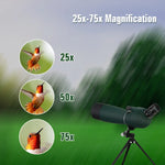 SVBONY 25-75x70 Telescope Spotting Scope Powerful Zoom Monocular FMC BAK4 Waterproof For Bird Watching Target Shotting