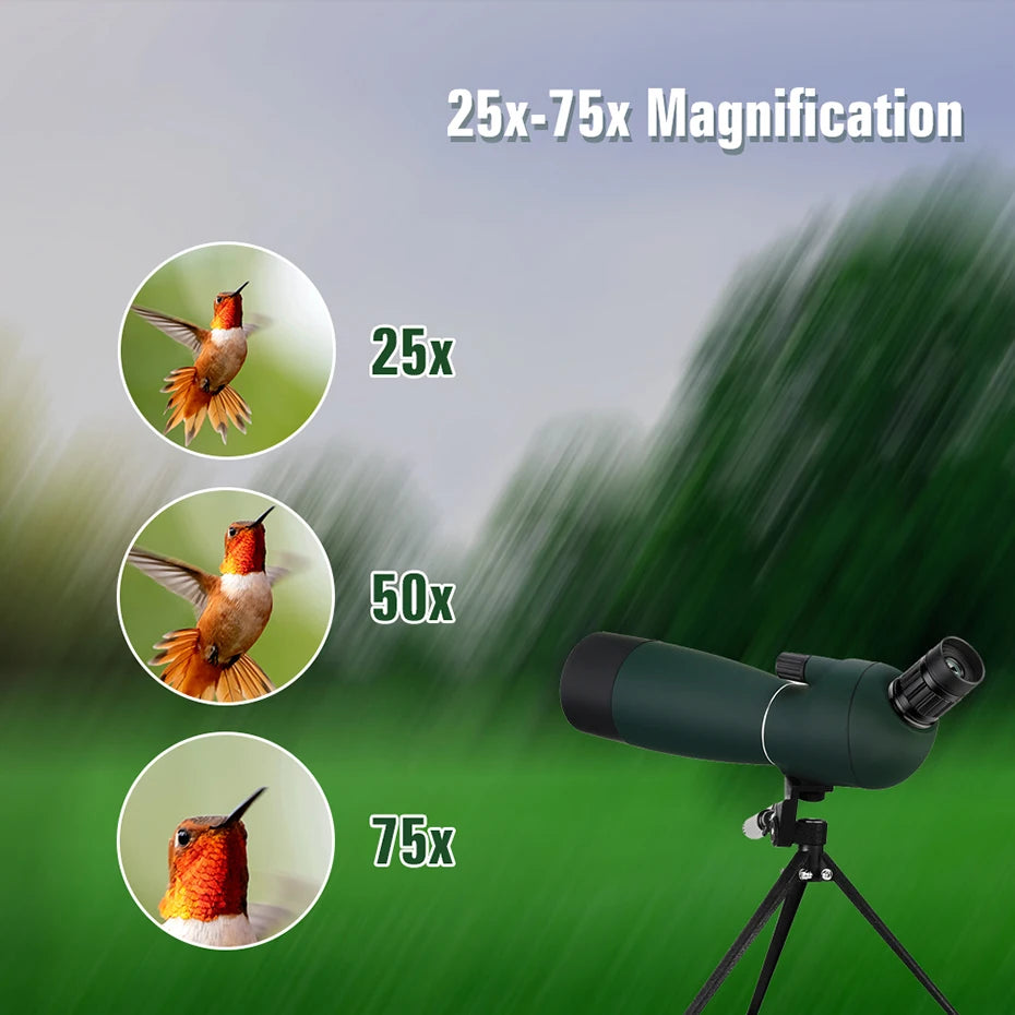 SVBONY 25-75x70 Telescope Spotting Scope Powerful Zoom Monocular FMC BAK4 Waterproof For Bird Watching Target Shotting
