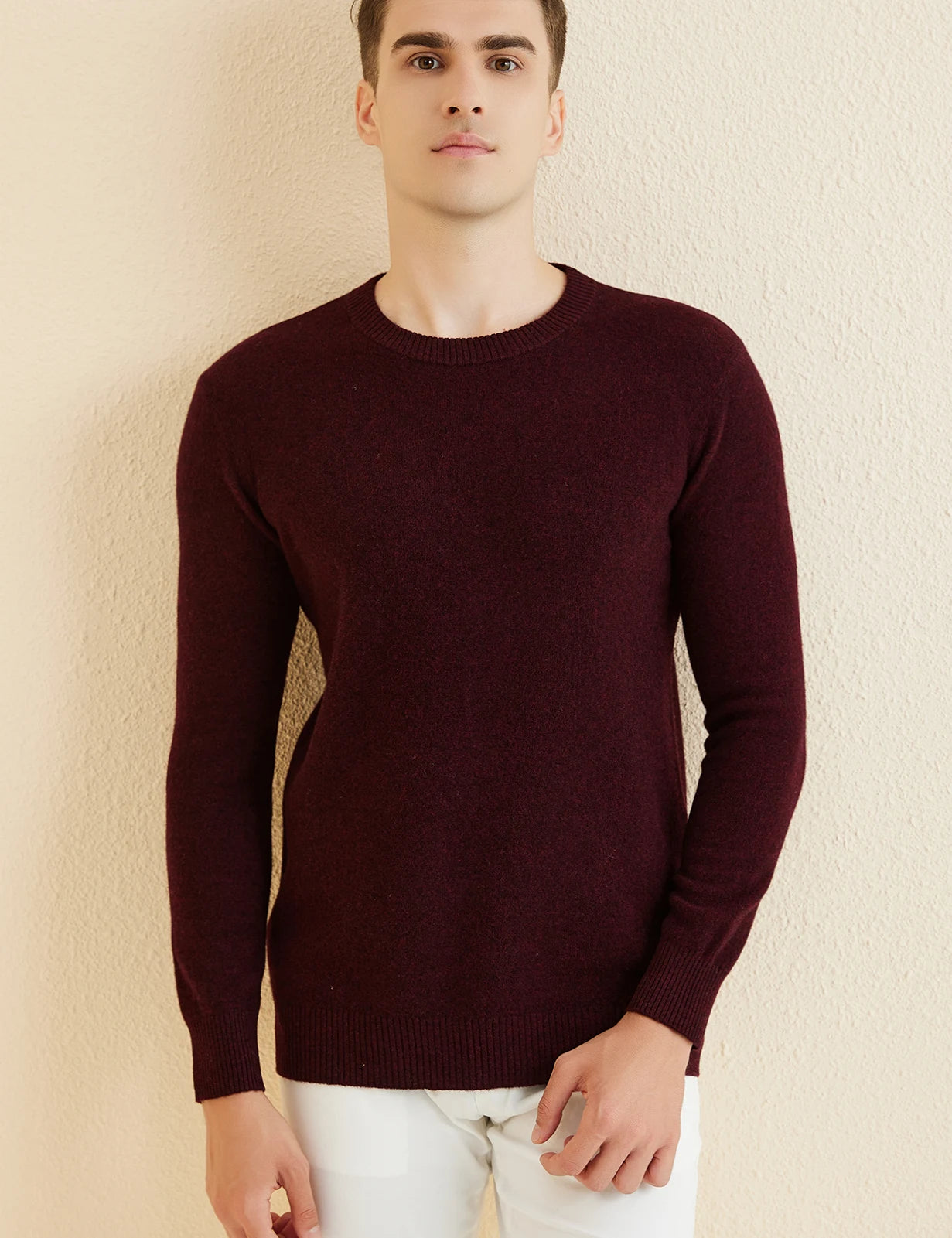 Sweater for Men 100% Merino Wool Knit Sweaters New Fall Winter Warm Long Sleeve Pullover Male Soft Jumper Korean Luxury Clothing