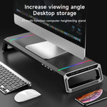 Foldable PC Monitor Stand with Keyboard Storage Space, USB 3.0 Fast Charging, Ergonomic Design