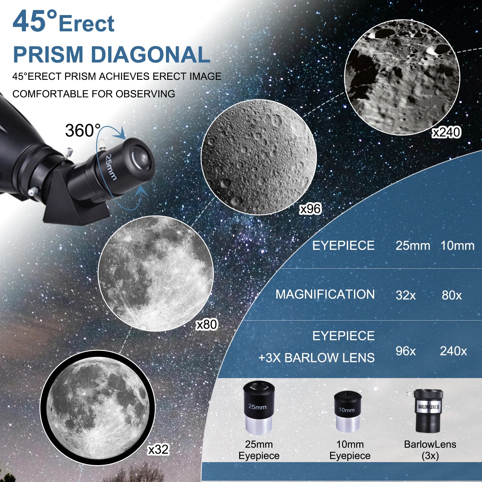 Adult Telescope  800mm Focal Length Astronomy Telescope