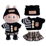 6.7inch labubu Clothing Accessories Set Hat + Clothes + (pants or skirt) Doll Clothes Suitable for Fashion Plush Dolls shoes