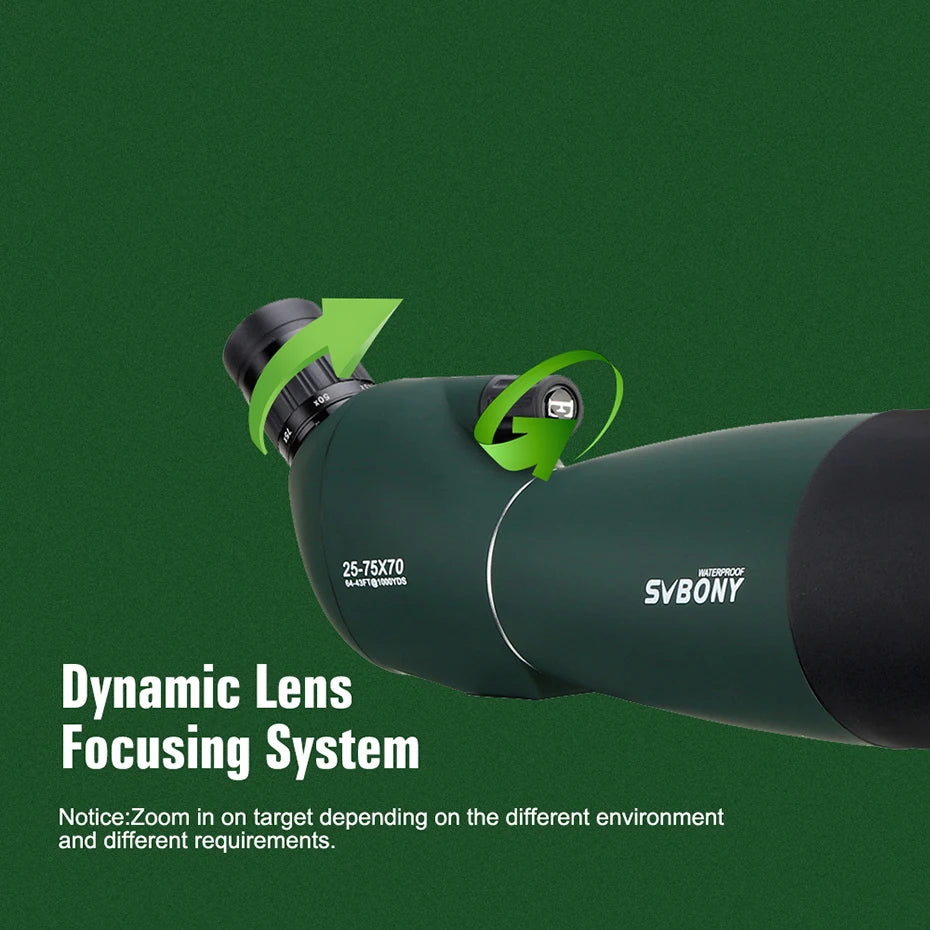 SVBONY 25-75x70 Telescope Spotting Scope Powerful Zoom Monocular FMC BAK4 Waterproof For Bird Watching Target Shotting