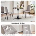 Set of 2/4/6 Modern Dining Chairs Upholstered Padded Corduroy Fabric Chairs Metal Legs for Restaurant  Dining Room