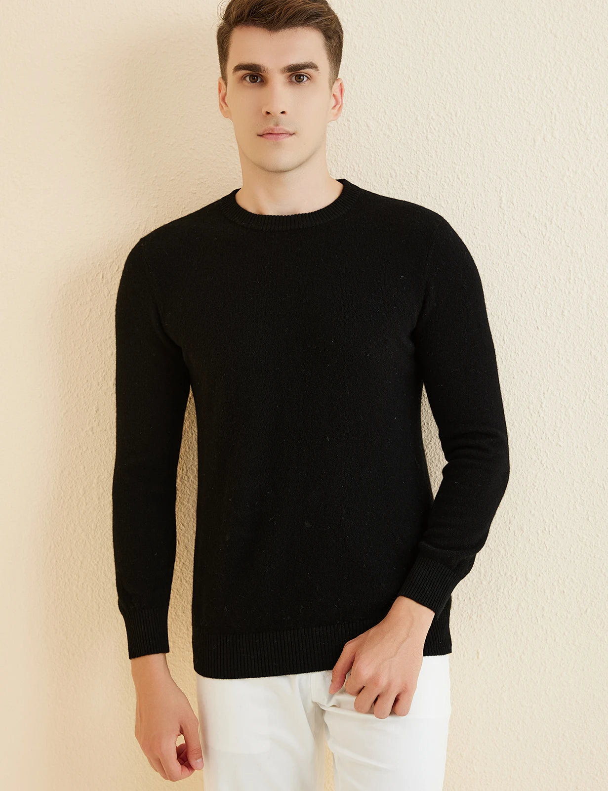 Sweater for Men 100% Merino Wool Knit Sweaters New Fall Winter Warm Long Sleeve Pullover Male Soft Jumper Korean Luxury Clothing