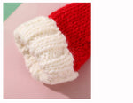 Mini Santa Knitted Hat & Scarf Small Christmas Costume for Cat Rabbit Doll Lollipop Bottle Cap DIY Xmas Party Dinner Decoration