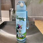 700ml Cute & Durable Cartoon Space Cup with Hand-held Ring BPA-Free High Temperature Resistant Portable Outdoor Water Bottle