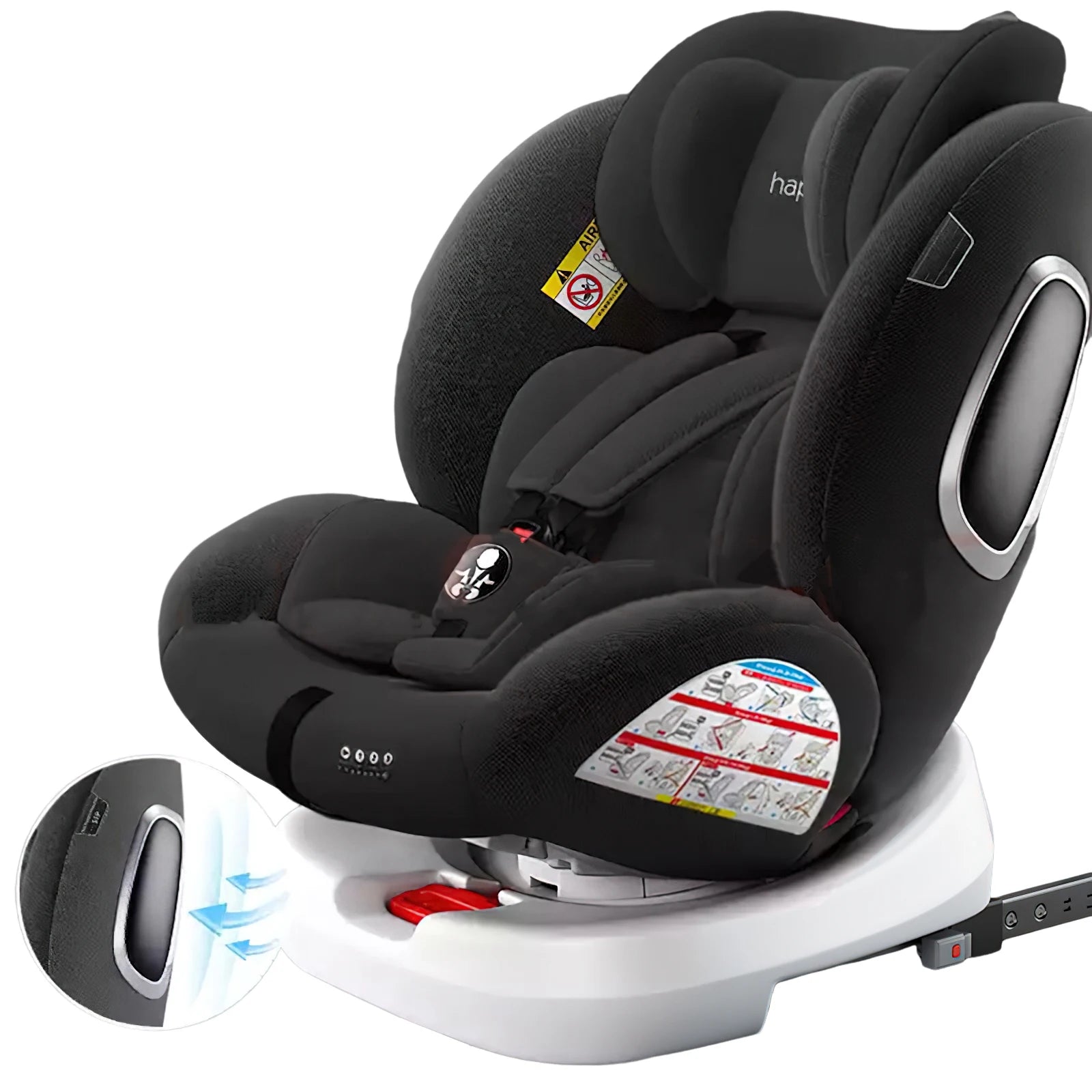 Child Seat 360-degree rotating car seat Simple portable seat removable and adjustable infant car seat for children 1-12 years ol