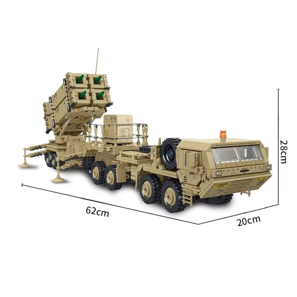 WWW2 US Military Series M983 Missile vehicle M10170 Tank Transport Vehicle JLTV Armored Vehicle Difficult Building Blocks Toys