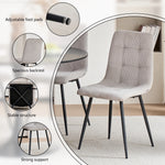 Set of 2/4/6 Modern Dining Chairs Upholstered Padded Corduroy Fabric Chairs Metal Legs for Restaurant  Dining Room