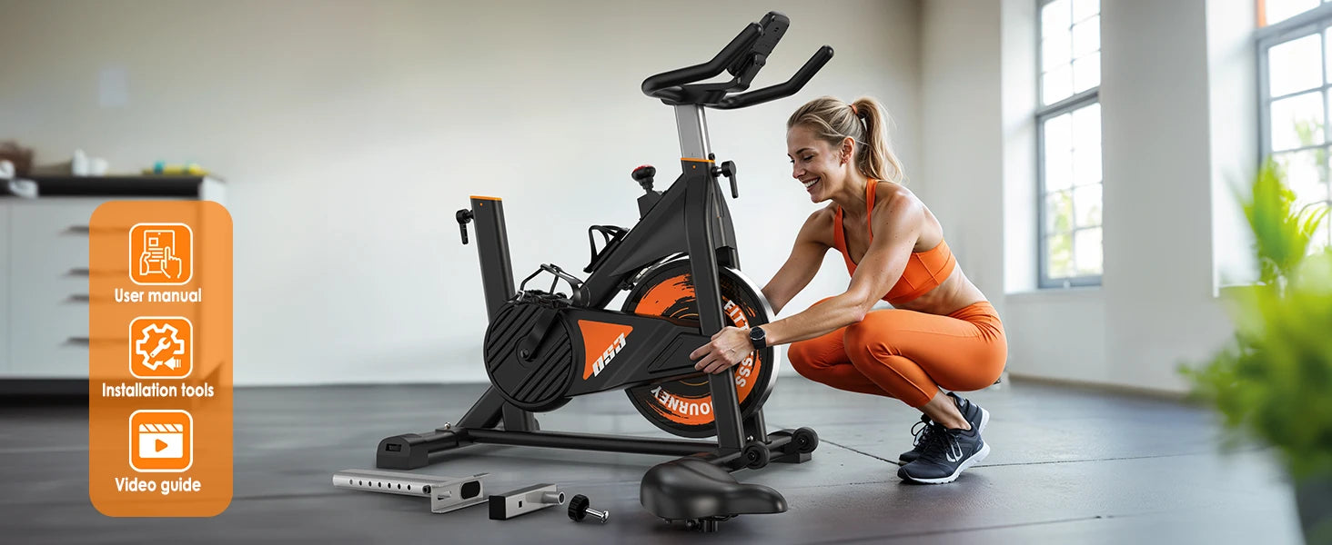 Fysiq Os3 Magnetic Exercise Bike – Quiet Indoor Fitness Bike with Lcd Display, Bluetooth & Adjustable Resistance