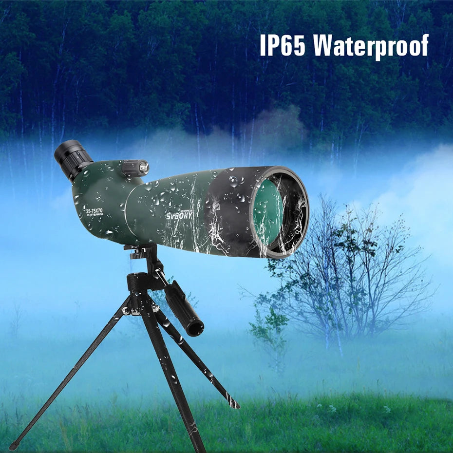 SVBONY 25-75x70 Telescope Spotting Scope Powerful Zoom Monocular FMC BAK4 Waterproof For Bird Watching Target Shotting