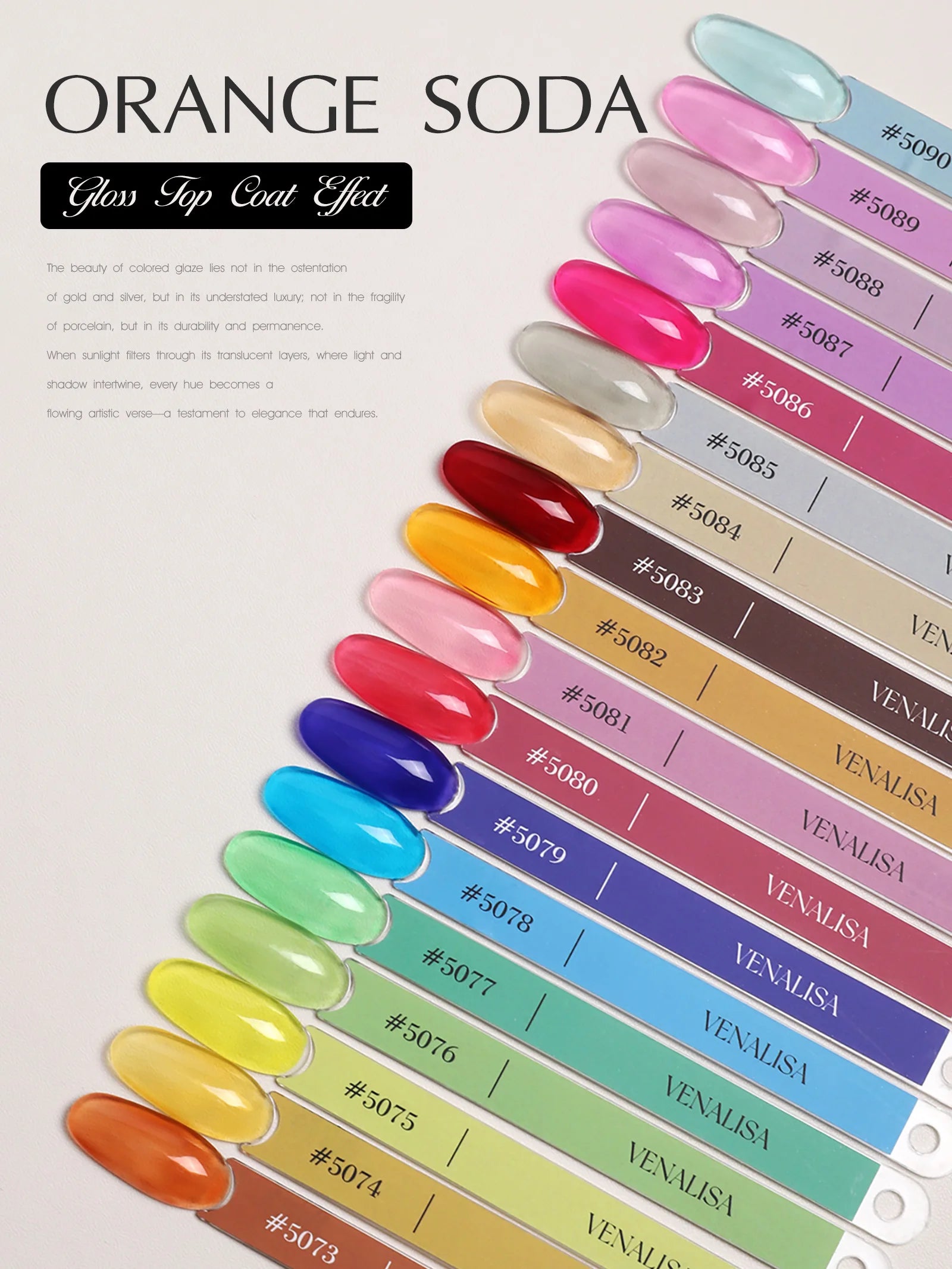 VENALISA 10ml Nail Gel Polish 90Colors HEMA/TPO Free UV LED Soak Off Long Lasting High Gloss Base TopCoat for Salon DIY Manicure