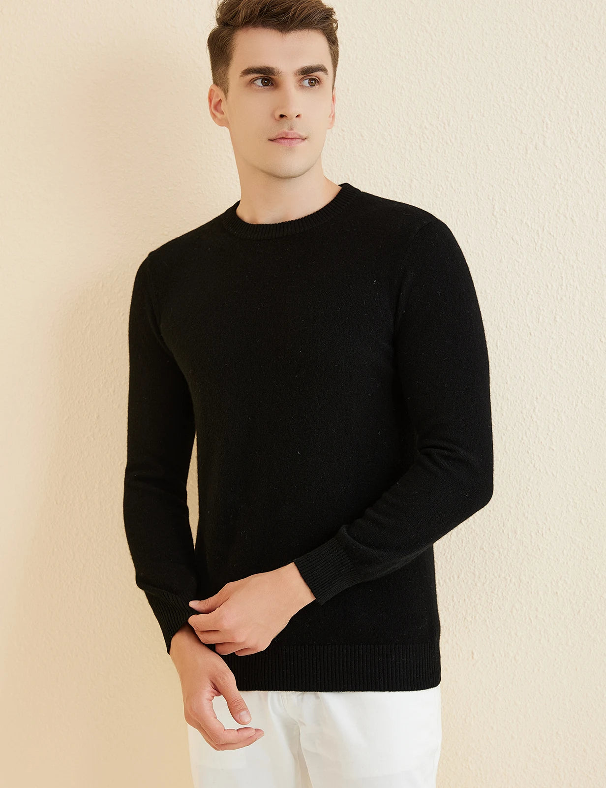 Sweater for Men 100% Merino Wool Knit Sweaters New Fall Winter Warm Long Sleeve Pullover Male Soft Jumper Korean Luxury Clothing