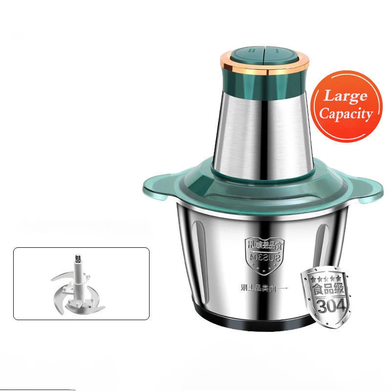 Electric Meat Grinders 2L Food Crusher Stainless Steel Multifunctional Vegetable Slicer Processor Chopper Kitchen Blenders