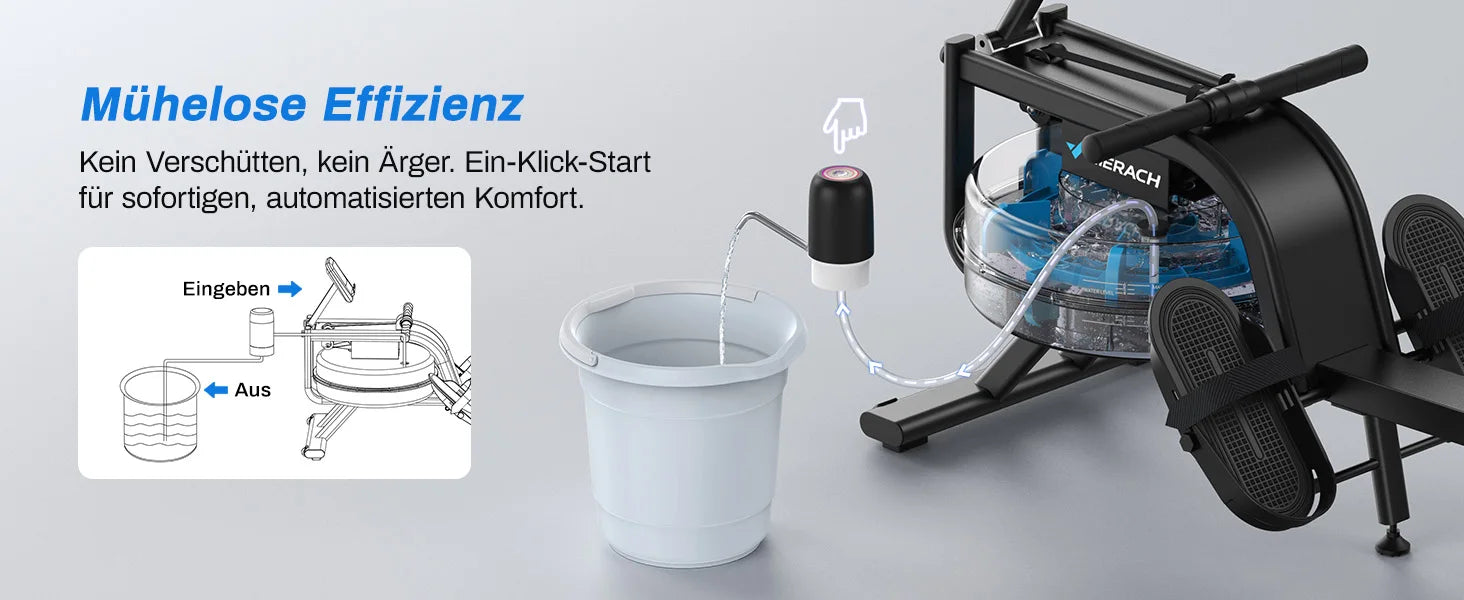 MERACH Water Rowing Machines 16 Levels of Quiet Resistance Foldable Compact Rowing Machine 350 LB Weight Capacity with Bluetooth