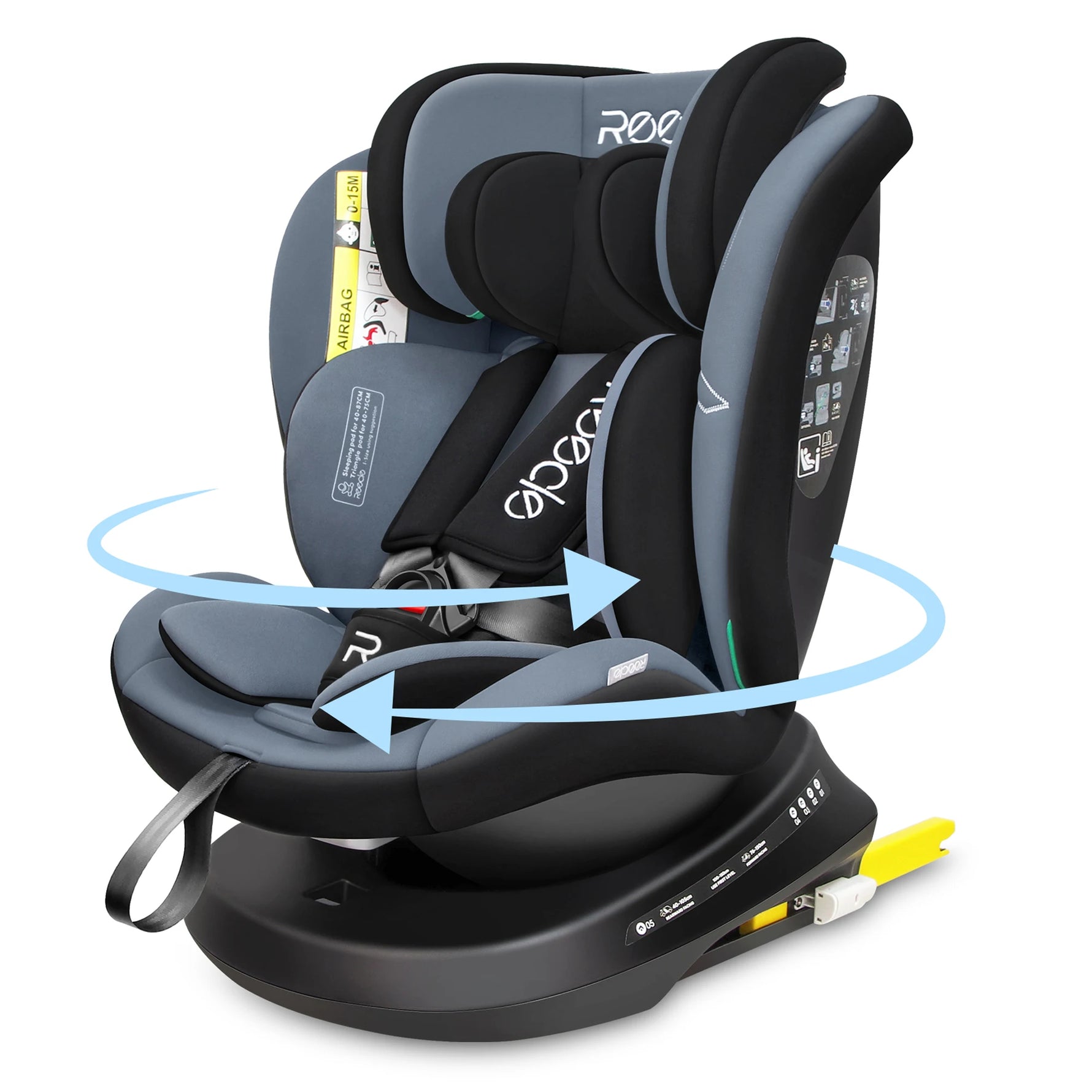 Reecle 360 Child Baby Car Seat with ISOFIX, 40-150cm (Group 0+ 1/2/3, 0-36 kg), Approx. 0-12 Years