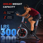 Merach S38 Exercise Bike, Supports 300 pounds, 25dB, Fit for144-188cm, ABS Pulley, High-Density Foam and Dual Spring Suspension