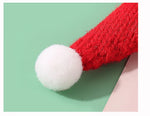 Mini Santa Knitted Hat & Scarf Small Christmas Costume for Cat Rabbit Doll Lollipop Bottle Cap DIY Xmas Party Dinner Decoration