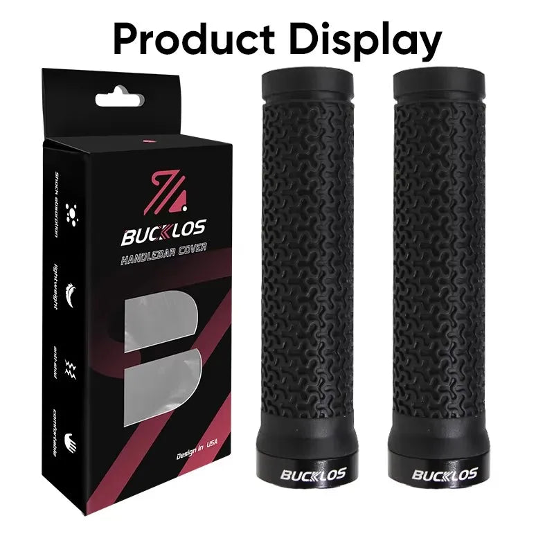BUCKLOS Bicycle Grips Integrated Rubber Anti-slip Mtb Handlebar Cover Lock on Mountain Bike Handle Bar Cuffs BMX Cycling Parts